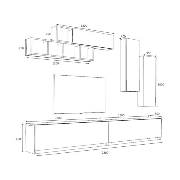 Biały stolik pod telewizor 140x40 cm Dona - Gauge Concept-image-3