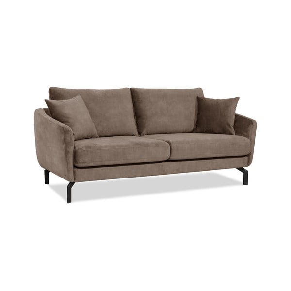 Brązowoszara sofa z aksamitnym obiciem Scandic Magic, szer. 190 cm-image-2