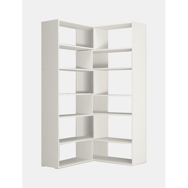Biała narożna biblioteczka Twin, wys. 179 cm-image-2