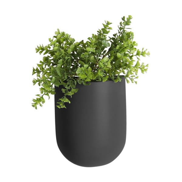 Matowa czarna ceramiczna doniczka ścienna PT LIVING Oval