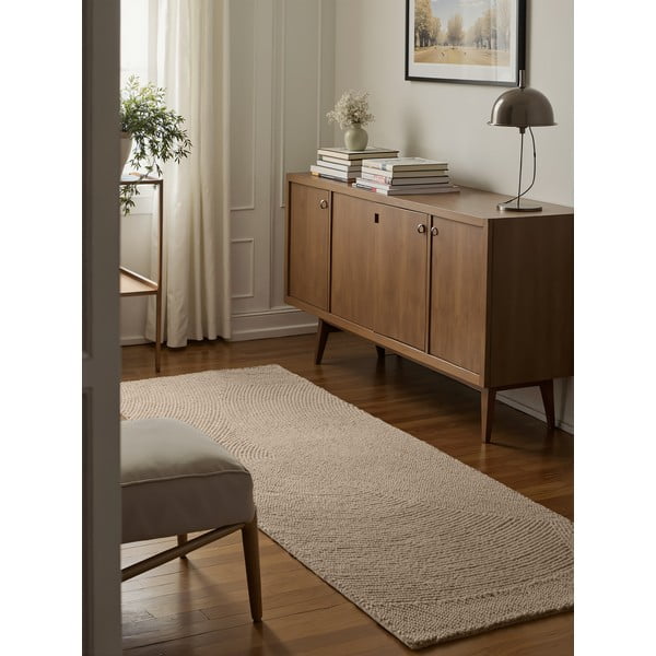 Beżowy wełniany chodnik tkany ręcznie 80x200 cm Eleni Light Beige – Hanse Home-image-1