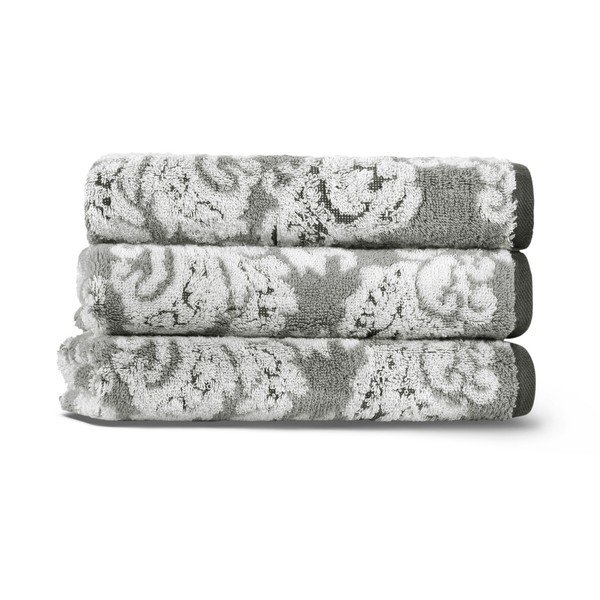 Szary bawełniany ręcznik 33x33 cm Damask – Foutastic-image-1