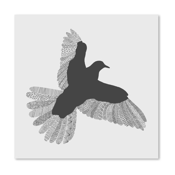 Plakat Bird Grey, 30x30 cm
