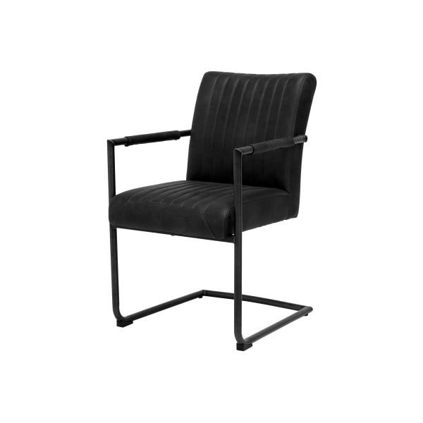 Czarne krzesło z podłokietnikami Canett Pitou