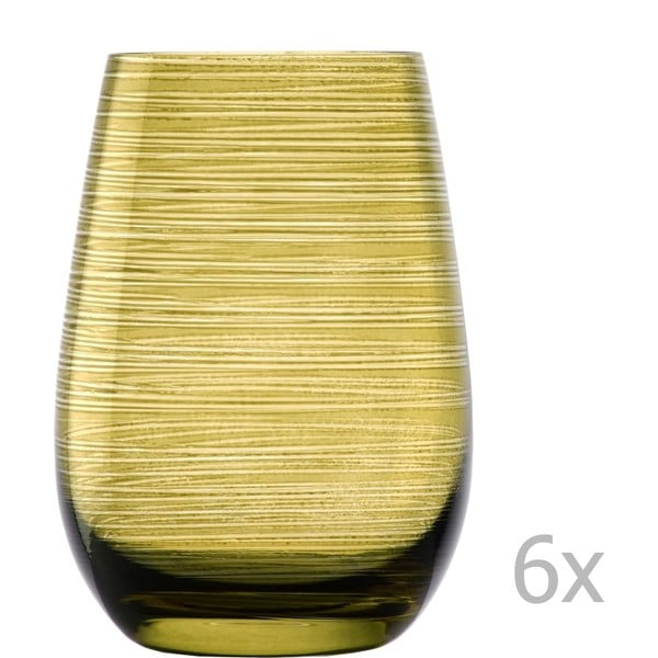 Zestaw 6 oliwkowych szklanek Stölzle Lausitz Twister, 465 ml