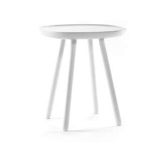 Biały stolik z litego drewna EMKO Naïve, ø 45 cm