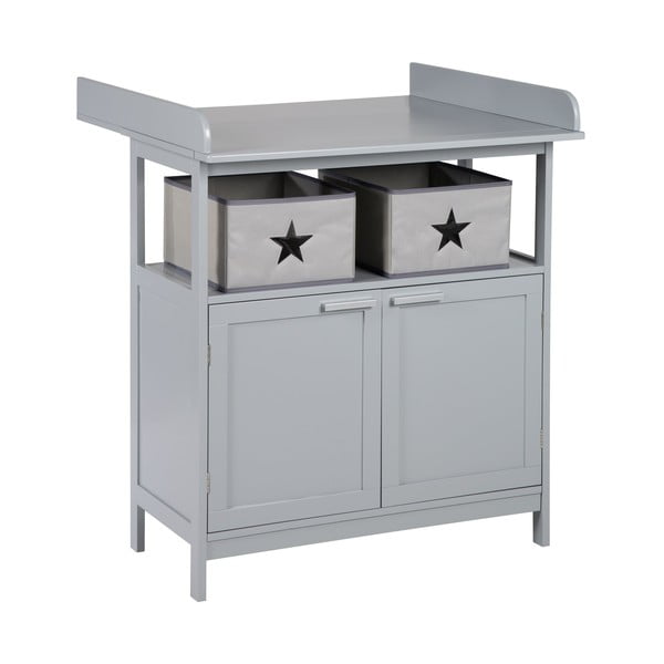 Szara komoda dziecięca z przewijakiem 87x100x75 cm Hamburg – Roba