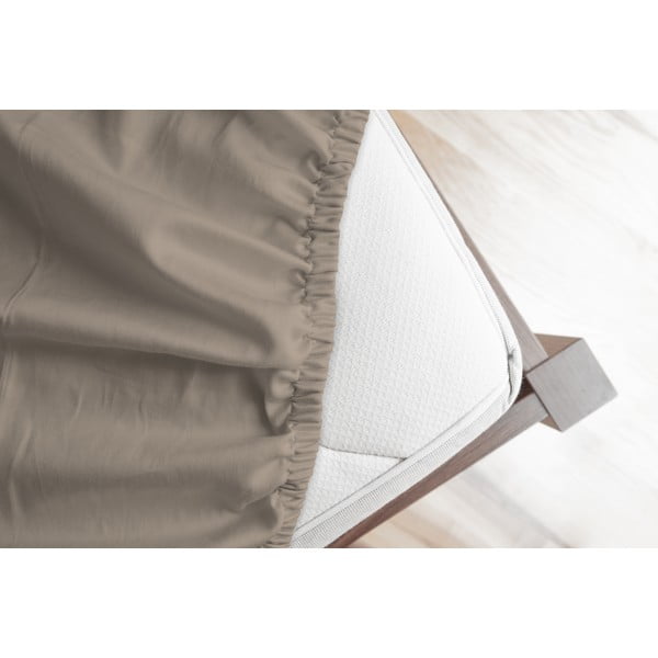 Brązowe flanelowe prześcieradło z gumką 180x200 cm – Good Morning-image-1