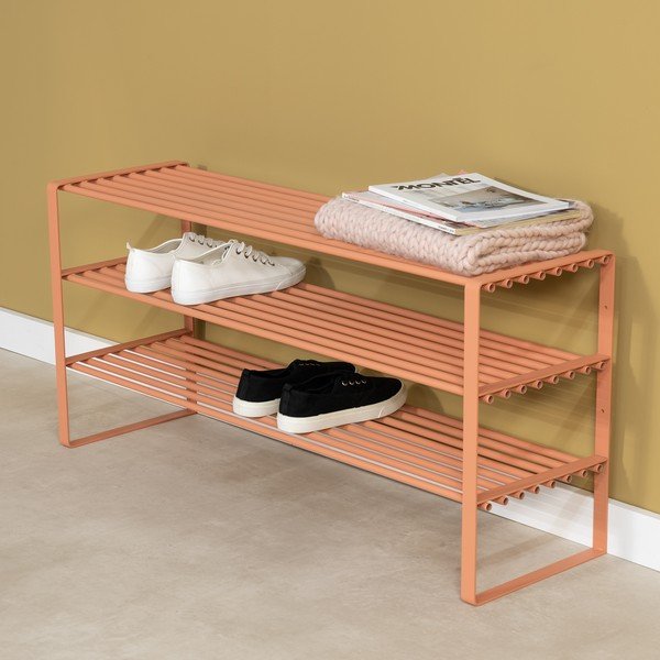 Łososiowa stalowa szafka na buty 100x48,5x29 cm Rex – Spinder Design-image-1