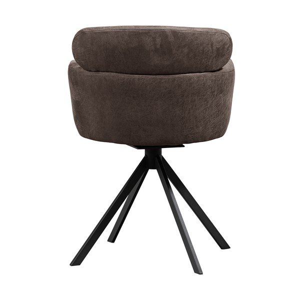 Ciemnobrązowy tapicerowany fotel jadalniany z podłokietnikami Fenne – WOOOD-image-4