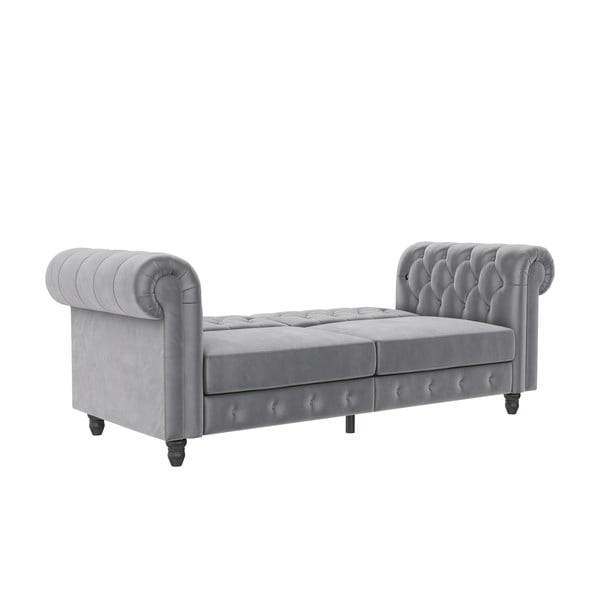 Jasnoszara aksamitna sofa 236 cm Felix – Støraa-image-3