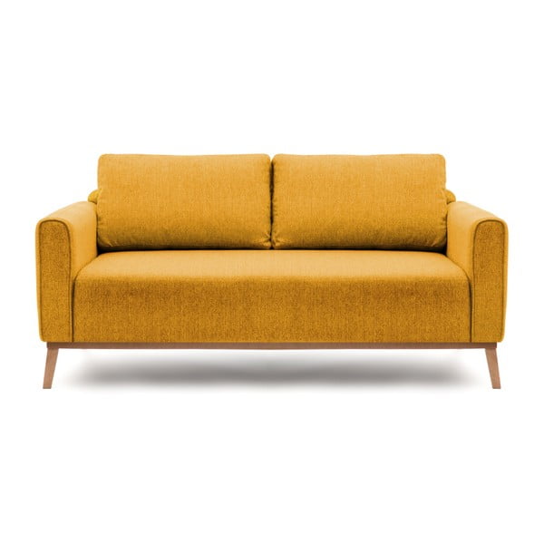 Musztardowa sofa 3-osobowa Vivonita Milton