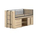 Podwyższone łóżko dziecięce ze schowkiem i stelażem 90x200 cm Sam – Vipack