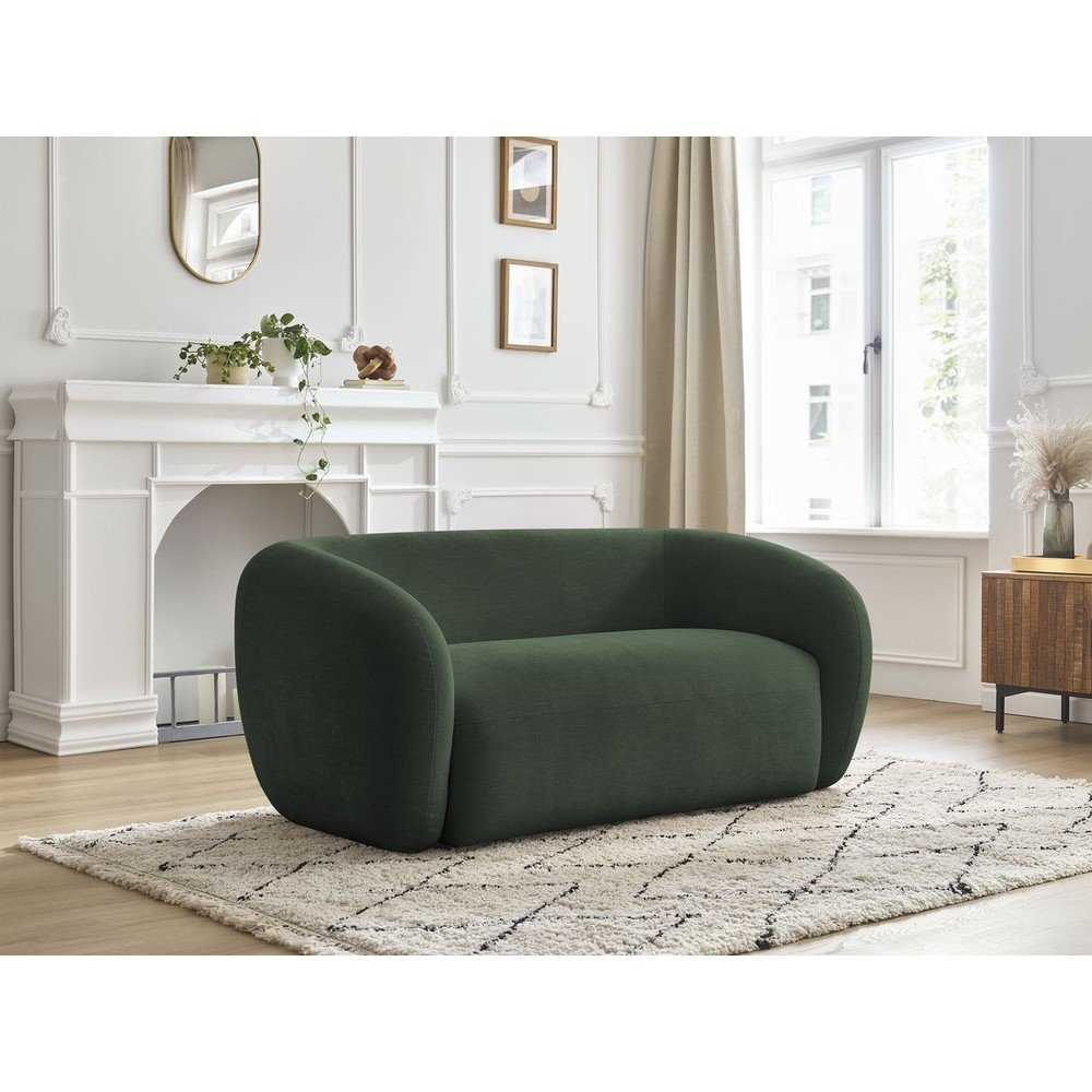 Zielona sofa z tkaniny szenilowej 160 cm Celine – Bobochic Paris (zdjęcie 11)