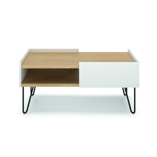 Stolik z blatem w dekorze dębowym 100x55 cm Nina – TemaHome