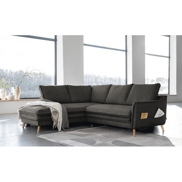 Ciemnoszary rozkładany narożnik (lewostronny) Charming Charlie – Miuform-image-3