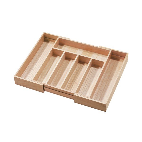 Organizer na sztućce z drewna paulownia iDesign Eco-image-2