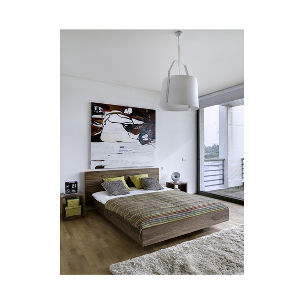 Brązowe łóżko TemaHome Float, 160x200 cm-image-1