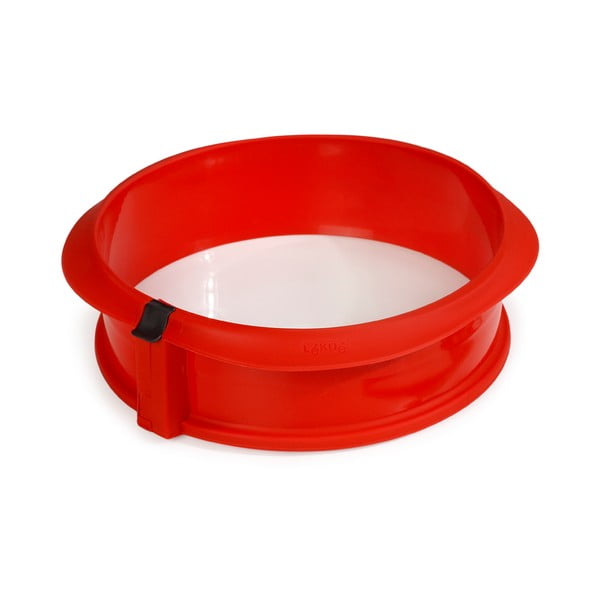 Czerwona silikonowa otwierana forma do tortu Lékué, ⌀ 23 cm