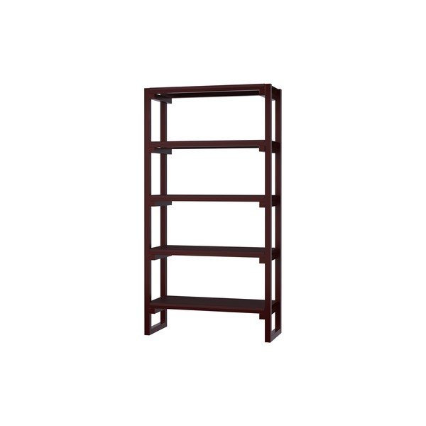 Bordowy regał z litego drewna bukowego 94x180x37 cm Noru – noo.ma