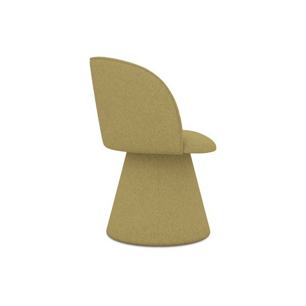 Musztardowy tapicerowany fotel jadalniany Maia – Makamii-image-2