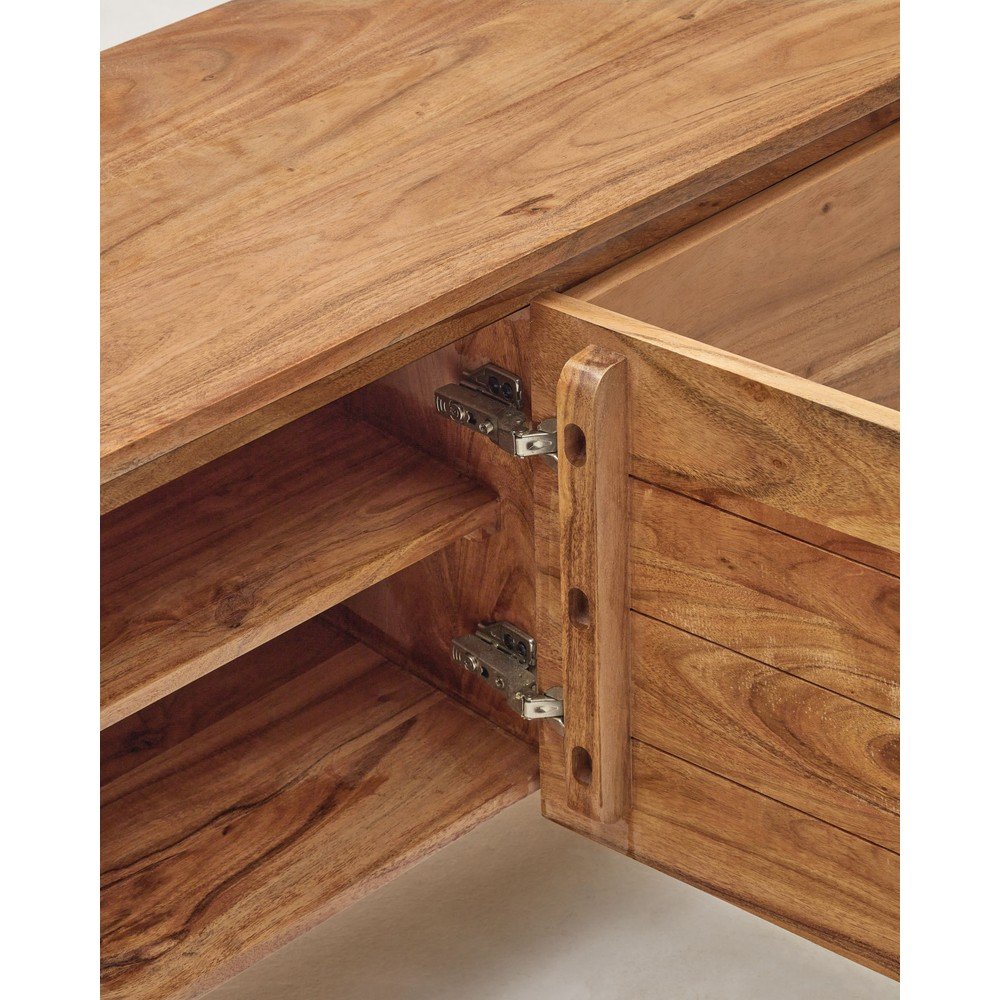 Szafka pod TV z litego drewna akacjowego w naturalnym kolorze 150x58x40 cm Uxue – Kave Home (zdjęcie 8)