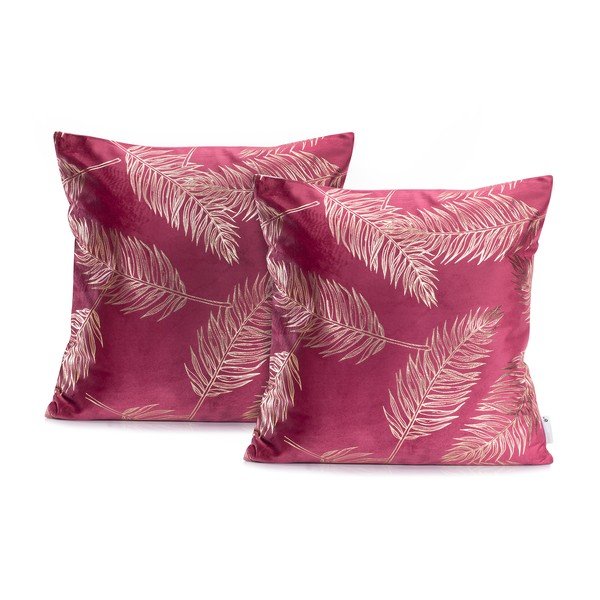 Poszewki na poduszki zestaw 2 szt. 45x45 cm Gold Leaves – DecoKing-image-1