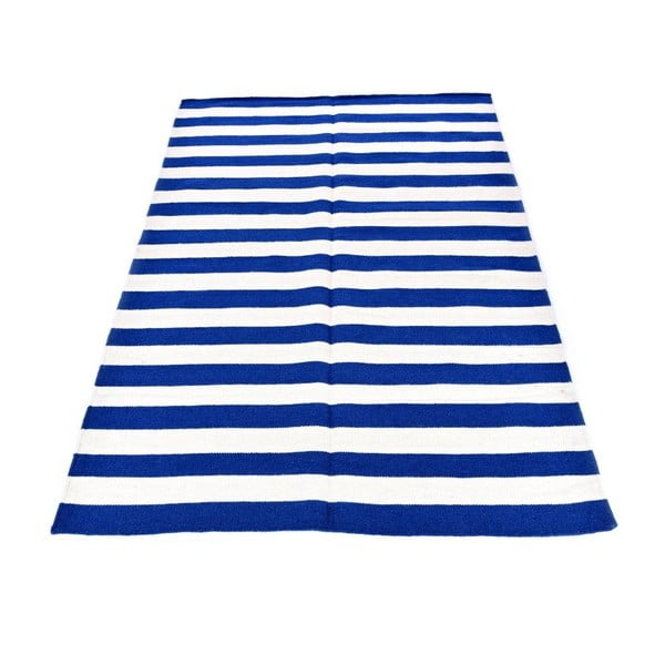 Dywan wełniany Geometry Stripes Dark Blue, 160x230 cm