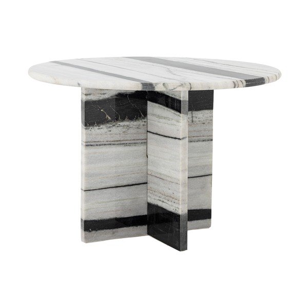 Czarno-biały marmurowy okrągły stolik ø 61 cm Rosito – Bloomingville-image-4