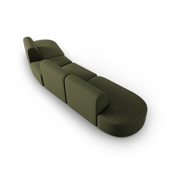 Zielona sofa  z tkaniny szenilowej prawostronna 428 cm Paolo – Milo Casa-image-3