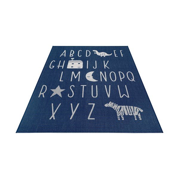 Niebieski dywan dla dzieci Ragami Letters, 200x290 cm-image-3