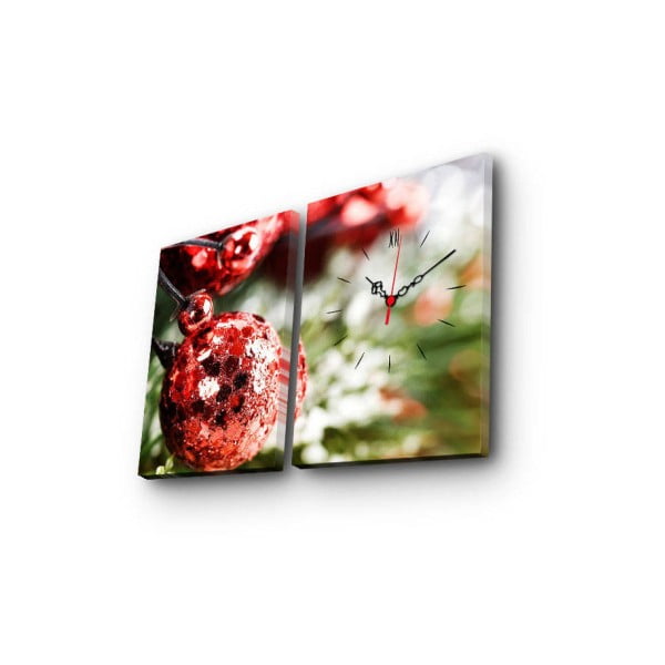 Obraz z zegarem Christmas Red Christmas, 45x70 cm