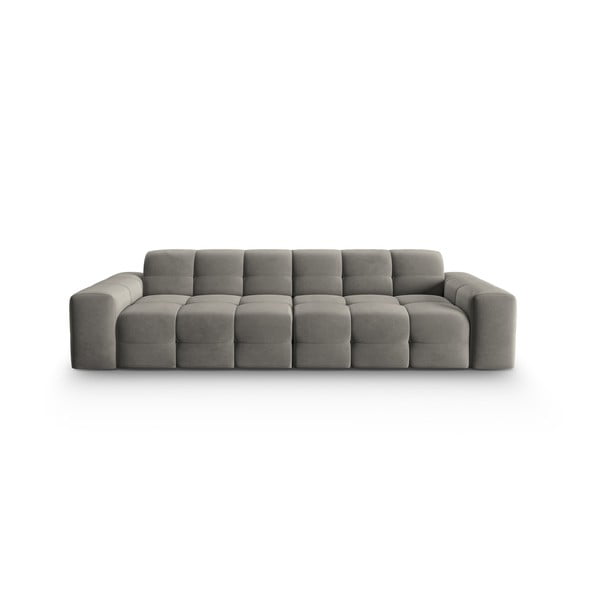 Szara aksamitna sofa 255 cm Kendal – Micadoni Home