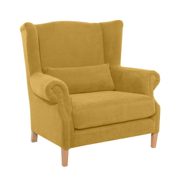 Fotel w kolorze musztardowym Max Winzer Harvey Velor