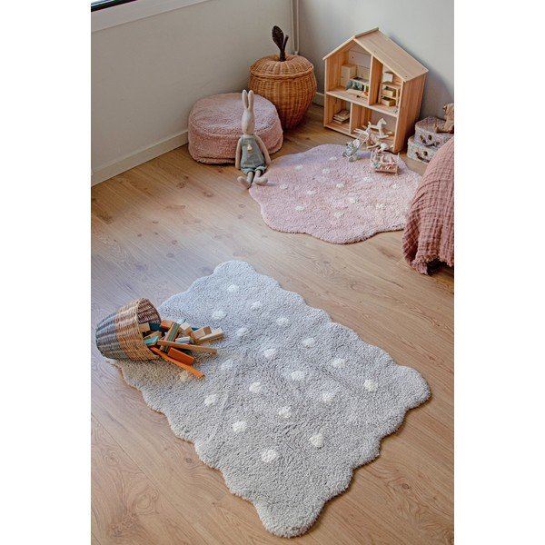 Szary bawełniany dywan dziecięcy tkany ręcznie odpowiedni do prania 70x100 cm Mini Biscuit Pearl Grey – Lorena Canals-image-4