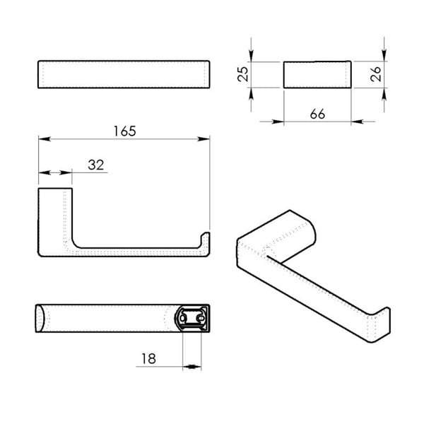 Ścienny metalowy uchwyt na papier toaletowy w kolorze złota Gedy Pirenei – Sapho-image-3