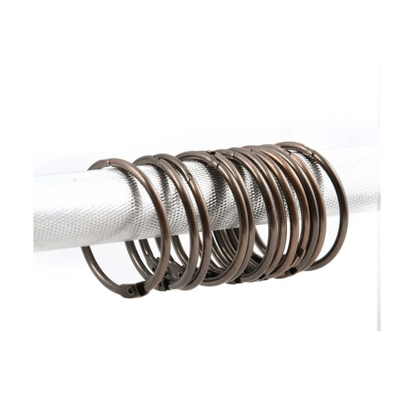 Kółka do zasłony prysznicowej w kolorze miedzi zestaw 12 szt. Ringo Small – Spirella-image-1