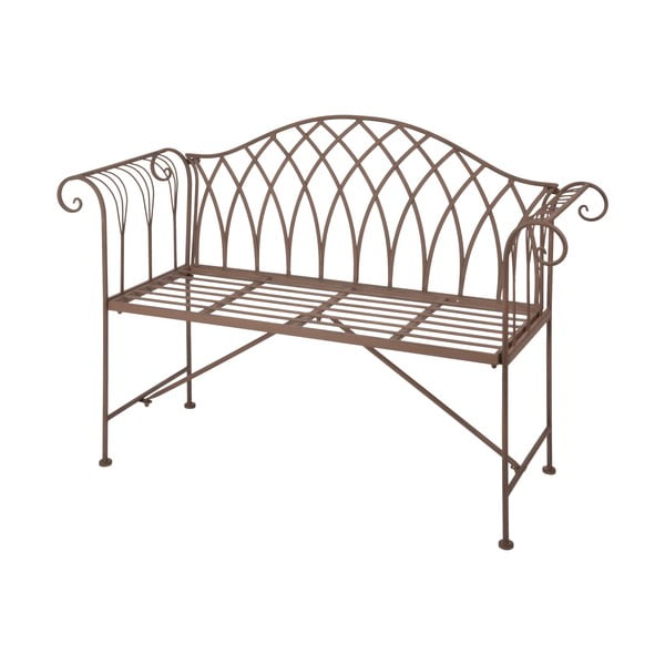 Brązowa metalowa ławka ogrodowa – Esschert Design-image-2