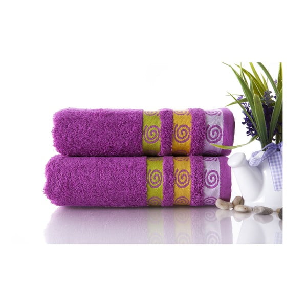 Zestaw 2 ręczników Truva Lilac, 50x90 cm