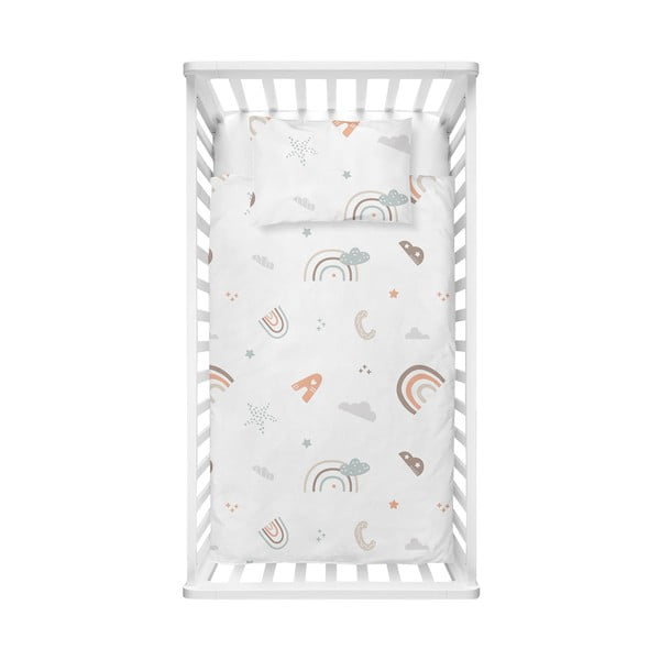 Biała pościel dziecięca do łóżeczka z bawełny renforcé 100x150 cm Abc – Mijolnir