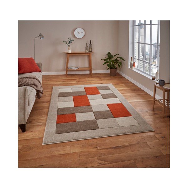 Szaro-pomarańczowy dywan Think Rugs Matrix, 60x120 cm-image-3