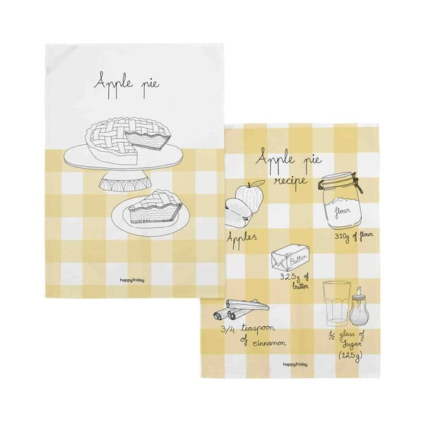 Bawełniane ścierki zestaw 2 szt. 50x70 cm Apple pie – Happy Friday