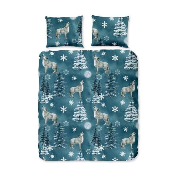 Morska flanelowa pościel dwuosobowa 200x220 cm Midnight – Good Morning