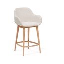 Beżowy tapicerowany hoker z podłokietnikami (wysokość siedziska 66 cm) Konna – Kave Home