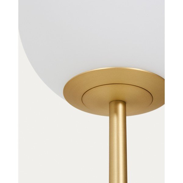 Biała/w kolorze złota lampa stojąca ze szklanym kloszem (wysokość 155 cm) Brisia – Kave Home-image-3