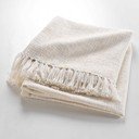 Kremowy koc z mieszanki bawełny 125x150 cm Ziggy – douceur d'intérieur