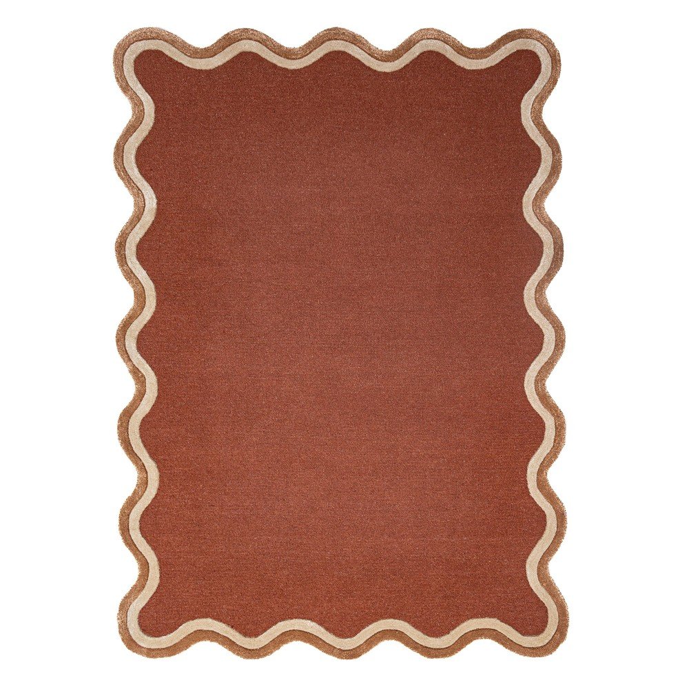 Dywan z mieszanki wełny tkany ręcznie w kolorze terakoty 120x170 cm Rivo Wool – Flair Rugs