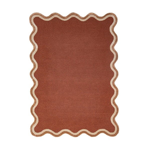 Dywan z mieszanki wełny tkany ręcznie w kolorze terakoty 160x230 cm Rivo Wool – Flair Rugs