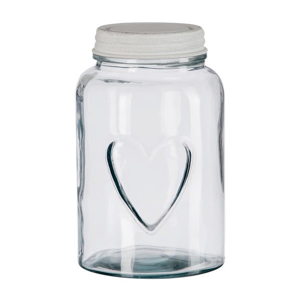 Szklany pojemnik Jar Heart, 20 cm