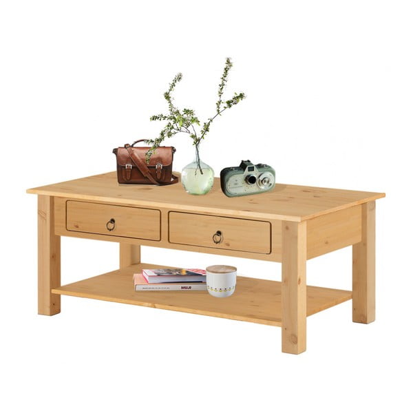 Naturalny stolik z drewna sosnowego Støraa Inda-image-1